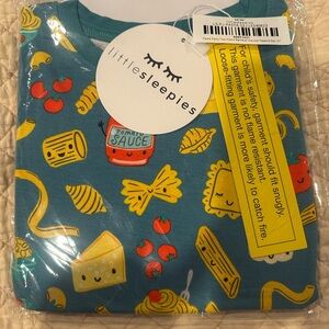 Little Sleepies Teal Pasta Print Pajama Set